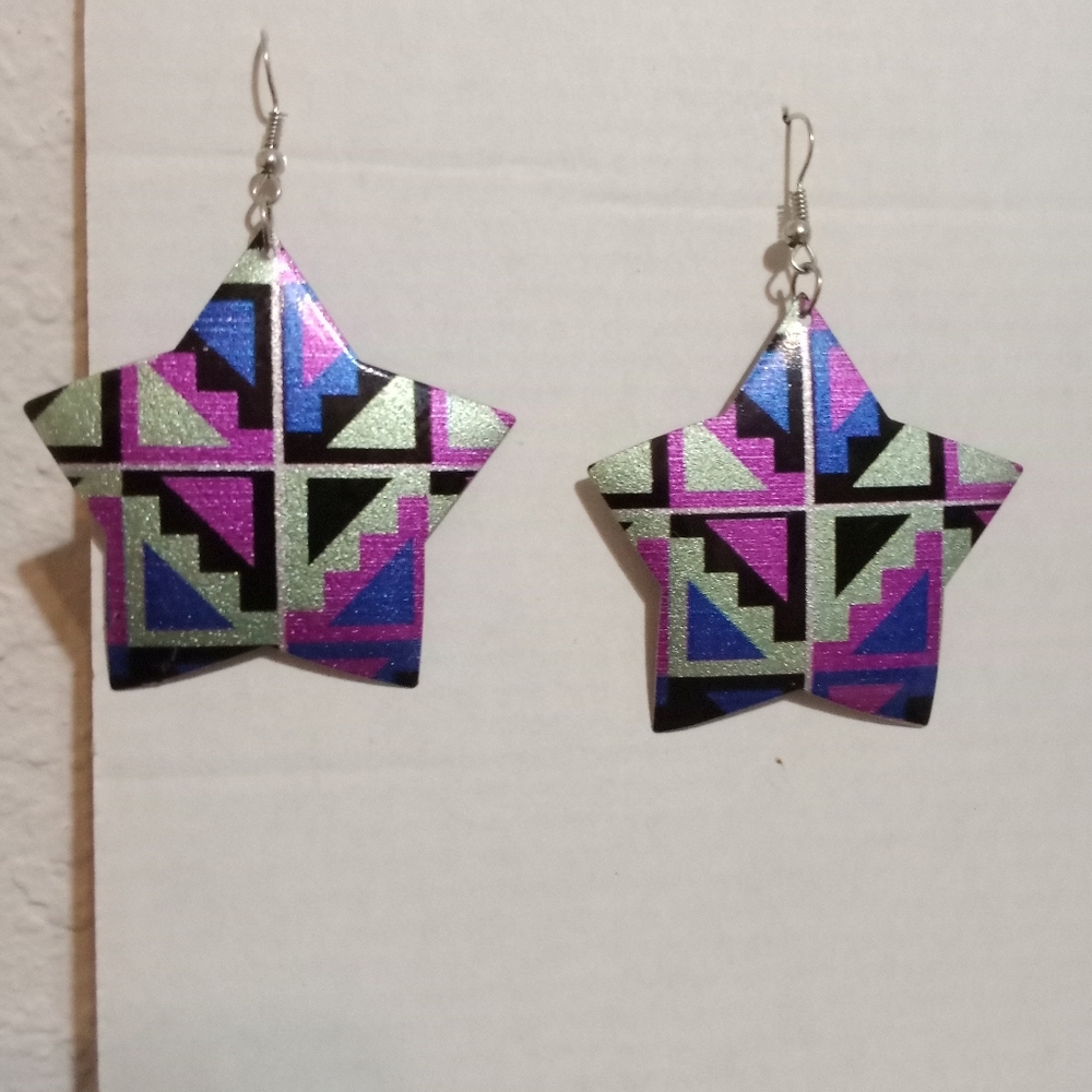 Retro style star shaped earrings